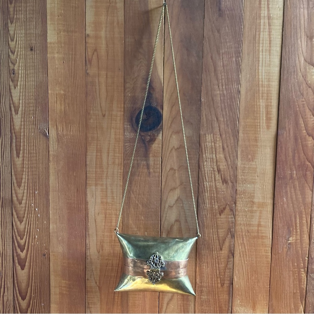 Vintage Copper & Brass Pillow Purse - Picture 3 of 5